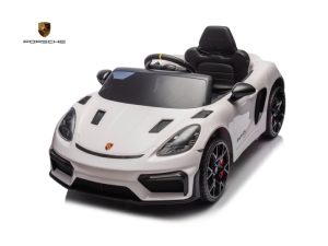 Porsche Spyder RS Wit | 12 Volt | Kinderaccu | Rubberen Banden