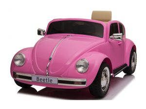 Volkswagen Beetle Oldtimer Roze | 12 Volt | Elektrische Kinderauto | Rubberen Banden