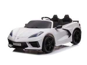 Corvette Stingray Wit | 2-Persoons | 12 Volt | Elektrische Kindervoertuig | Rubberen Banden
